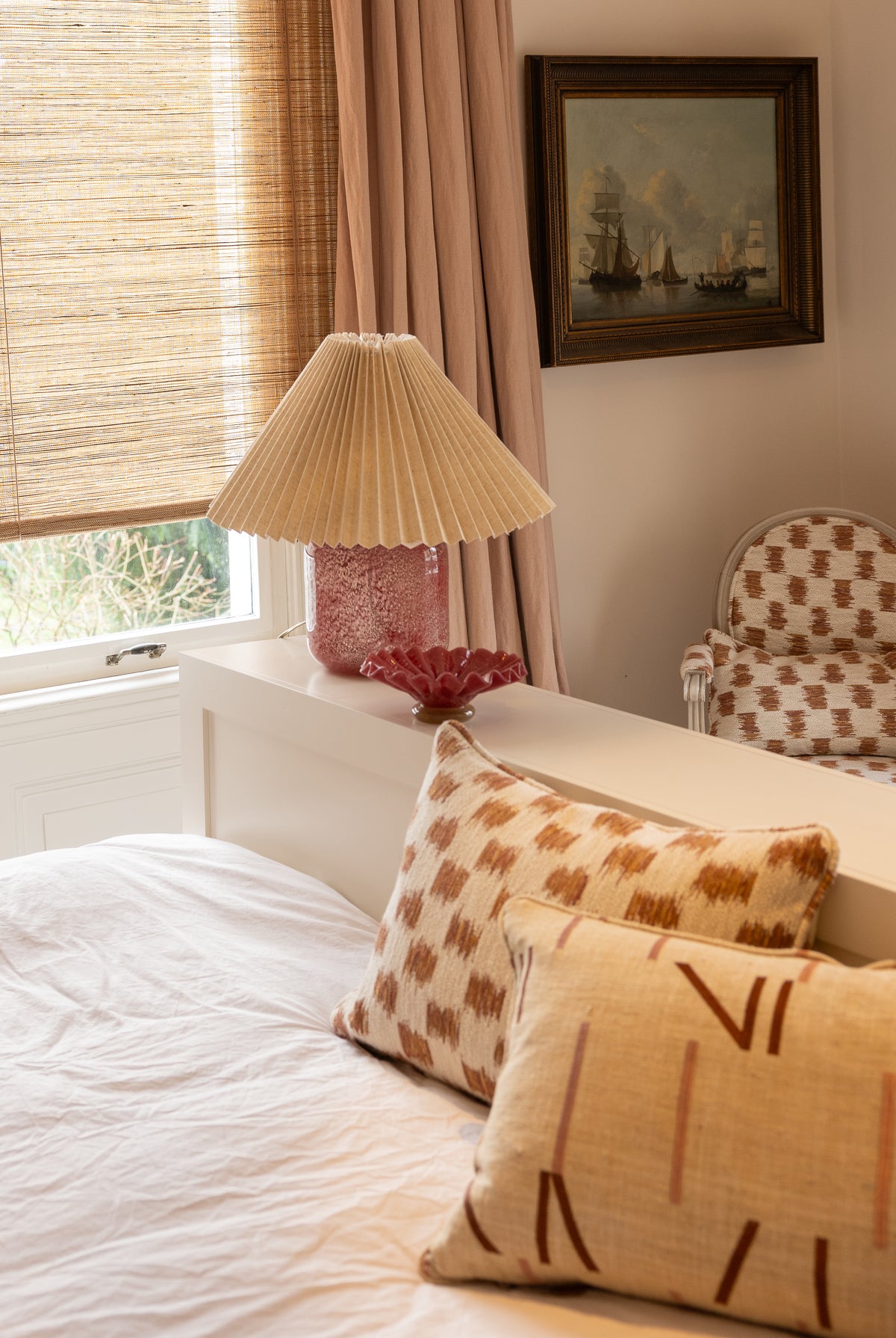 Baltex blinds met prachtige gekleurde linnen gordijnen - August Interieur