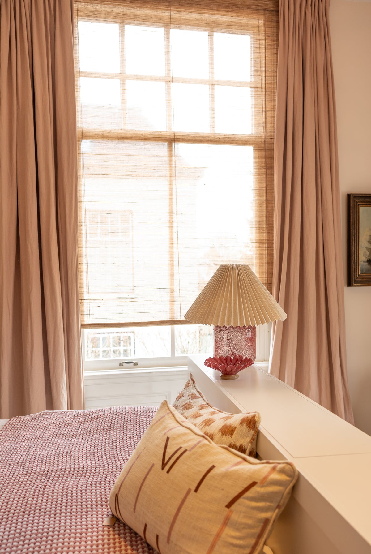 Baltex blinds met prachtige gekleurde linnen gordijnen - August Interieur